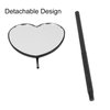 Pssopp Lash Mirror Eyelash Extension Mirror Eyelash Makeup Mirror Heart Shaped Lash Mirror Professional Portable Stainless Steel Makeup Eyelash Mirror for Lash Extension (Black)