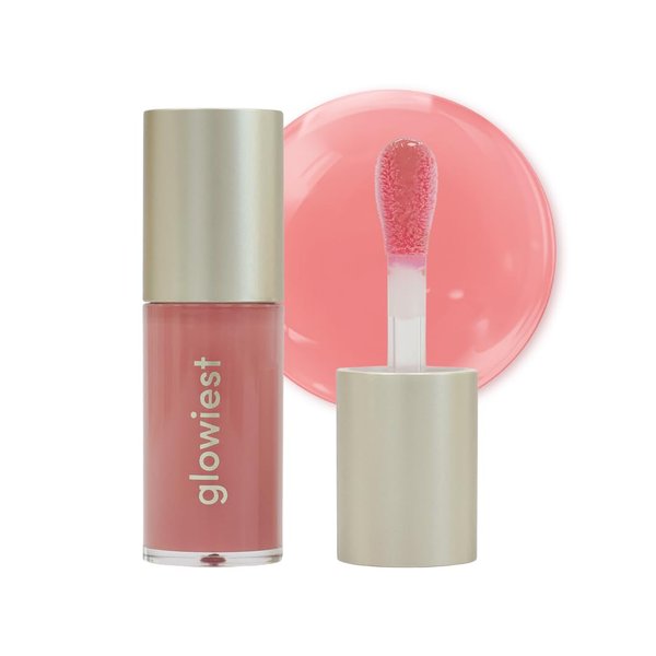 glowiest Dream Glow Tinted Lip Oil #002 NUDE MAUVE ; 3-in-1 Formula: Lip Gloss with a high shine finish, Non-sticky Long Lasting | Korean Plumped Tinted Lip Oil - 0.19 fl. oz. 5.7 ml