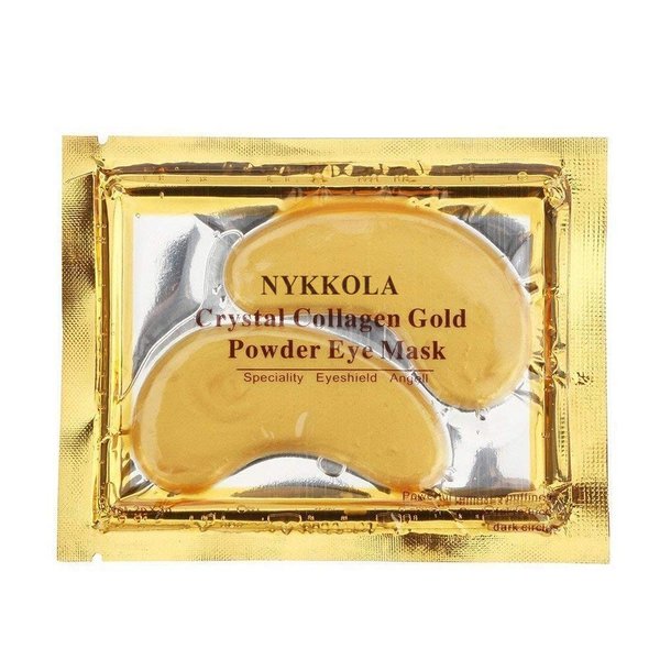 NYKKOLA 20 Pairs Gold Eye Mask Powder Crystal Gel Collagen Eye Pads For Anti-Aging & Moisturizing Reducing Dark Circles, Puffiness, Wrinkles
