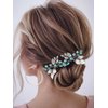 Earent Bride Wedding Turquoise Hair Pins Leaf Hair Accessories Crystal Headpieces Bridal Hair Pieces for Women and Girls(Pack of 2)