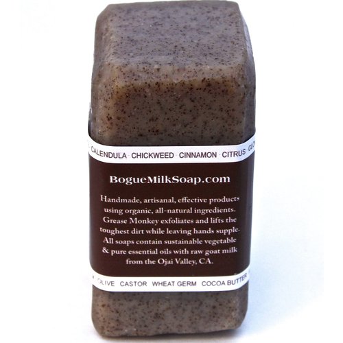 BOGUE Luxury Goat Milk Soap - No.13 BESPOKE Grease Monkey XL - Three Aggrigates to Exfoliate, Remove Grease and Smells and Essential Oils of Orange, Petitgrain & Vetiver