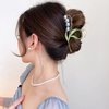 Orchid Hair Clamps, Lily of The Valley Flower Hair Clips,Flower Metal Hairpin, Lily Flower Jaw Clamp Hair Styling Hair Accessories for Thick Thin Hair, Women Beauty and Personal Care