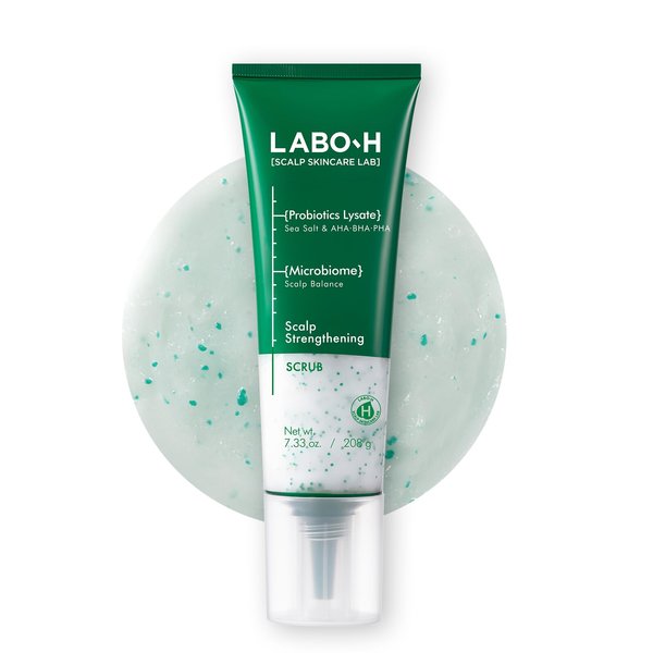 LABO-H Scalp Strengthening Scrub for Hair Growth & Anti-Loss | Vegan Treatment with Rosemary and Sea Salt, Gentle Moisturizing Exfoliator, Eliminates Build Up & Odor, Sulfate Free, Korean, 7.33 Fl oz.