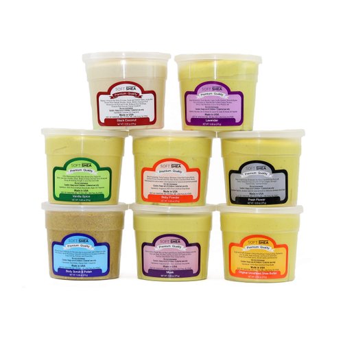 SoShea Whipped African Shea Butter|For All Hair Textures & Skin Types|Original Unrefined Raw Shea Butter |Premium Quality 13.50oz (Baby Powder)