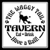 Novelty Dog Sign Waggy Tail Tavern, Eat Drink Have a Ball Reusable Craft Stencil/Template. (Small 7 X 7 inch (Image Dimensions 6 X 6))