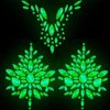 Glow in The Dark Body Gems Stick on,Luminous Crystals Mermaid Body Jewery Glitter Women Makeup for Festival Rave Party Outfit, 2-Pack
