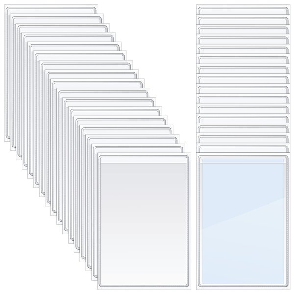 Clear Self Adhesive Pockets Clear Plastic Sleeves Labeling Pockets Shop Ticket Holders Job Ticket Holders Work Order Clear Adhesive Pockets Label Pockets for Office Document Card 5x8inch (60 Pcs)