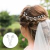 Wedding Hair Pins Silver Bridal Hair Pins for Women Girls Bridesmaids Rhinestone Hair Clip Pearl Crystal Jewelry Hair Pins Flower Bride Hair Pins Vintage Hair Accessories Bulk Leaf Hair Pins(6 Pieces)