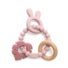 Made by Tushi | Bohemian Teether | Baby Teether | Sensory Exploration and Teething Relief | 100% Food-Grade Silicone Teether Toy | BPA Free | Chewbeads | Silicone with Beechwood Ring | (Pink)