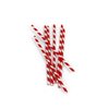 Kikkerland, Red and White Biodegradable Paper Straws, Striped, Box of 144