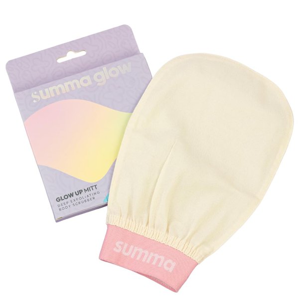 Summa Glow Deep Exfoliating Body Scrubber Mitt Exfoliating Body Scrubber Glove Exfoliator Body Scrub For Removing Dry Skin, Tan Remover, Illuminating Gloves For Skin, Shower Glove, Strawberry Skin