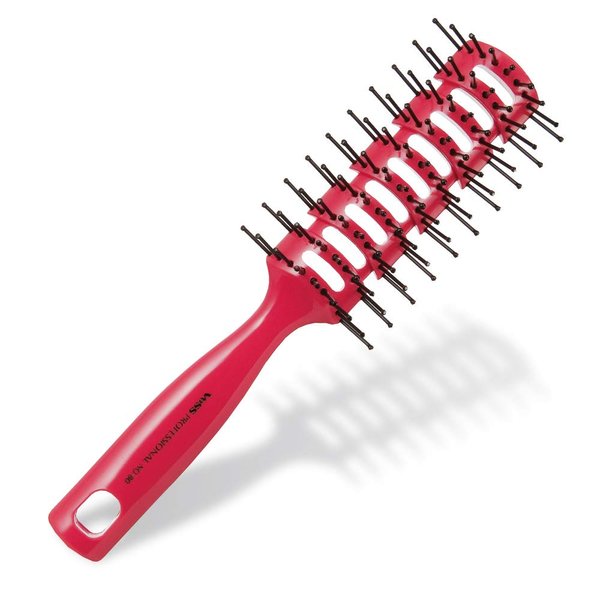 Hair Brush for Blow Drying for Pro [ Made in Japan ] Quick Dry 9 Row Hair Styling Brushes for Separating, Shaping and Defining Curls, Vented Hair Brush Detangler for Women and Men (Red)