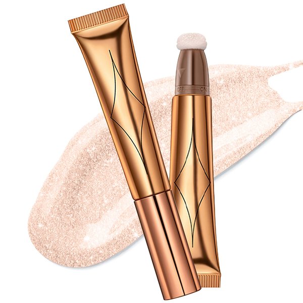Reddhoon Highlighter Beauty Wand, Liquid Face Highlighter Stick with Cushion Applicator, Long Lasting Smooth Natural Matte Finish, Lightweight Blendable Super Silky Cream Highlighter Stick (04#