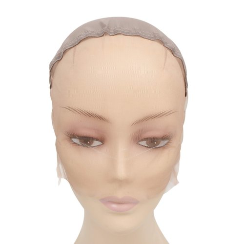YANTAISIYU Full Lace Wig Cap Wig Base with Adjustable Strap Hairnet Cap for Making Wig Caps (Brown S 21inch)