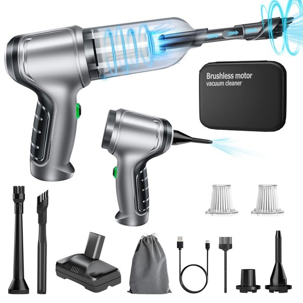 Car Vacuum High Suction Power 15000 PA Brushless Motor 3 in 1Wireless Handheld Vacuum Cleaner Mini Vacuum for Car Cordless Rechargeable Portable Vacuum for Men Women Vehicle Home Keyboard
