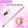 INENK Metal Purple Nail Art Clean Up Brushes for Cleaning Polish Mistakes on the Cuticles, Acetone Resistant Nail Brush, Fingernail Cleaning Brushes for Nail Art and Designs (Round&flat&Bevel)