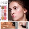 Wugbc 8 Colors Blush Palette Makeup, Face Highlighters Contouring Powder, Shimmer Bronzer Rubores De Maquillaje for Cheeks, Mineral Blushes Highlighting Shades Waterproof Illuminator Women Cosmetics