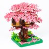 OundarM Mini Cherry Blossom Treehouse Bonsai Tree Building Blocks Set, Botanical Collection Building Set for Adults, 14+ Teens, Home Decor Accessories (2028 Pcs)