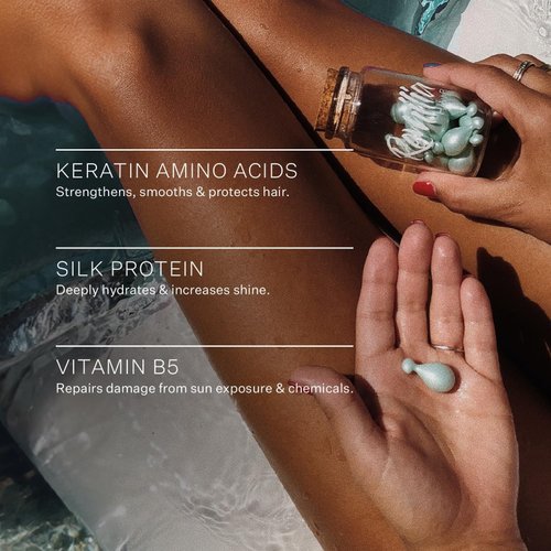 Hair Serum with Keratin, Silk Protein & Vitamin B5 - Hair Treatment Oils for Frizzy and Damaged Hair - Restorative Hair Vitamin Capsules - Hair Styling Oils for Women - 30 Hair Oil Capsules by Remilia