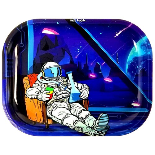 Metal Rolling Tray by SKYHIGH - Small - Astronaut - 7 X 5.5