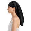 LILYSILK Mulberry Silk Sleep Cap 100% 19 Momme Long Silk Bonnet for Curly Hair, Night Cap for Sleeping, Silk Hair Wrap for Women Black