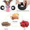 Leitee 3 Pieces Tire Dog Chew Toy Dog Treat Dispenser Toy Indestructible Dog Toy Rubber Dog Tire Toy Black for Small to Medium Dogs Puppy Aggressive Chewers