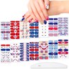 JERCLITY 14 Sheets Independence Day Nail Polish Strips 4th of July Nail Wraps for Women Patriotic American Flag Nail Strips Self-Adhesive Nail Stickers with Nail File for Memorial Day（4th of July-1）