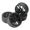 powerday®4pcs 17mm Hub Wheel Rim & Tires Tyre for 1/8 Off-Road RC Car Buggy HSP