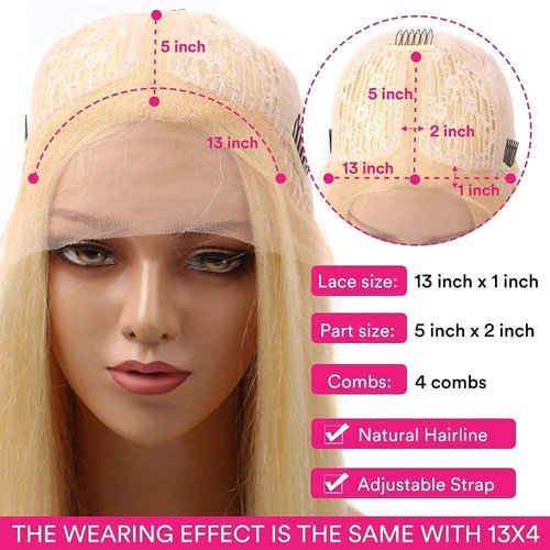 SIYUSI 613 Lace Front Wig Human Hair 13x1 lace front wig 24inch 613 Frontal Wig Human Hair Pre Plucked with Baby Hair Brazilian Virgin Straight Lace Front Wigs for Women