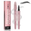 3D Waterproof Microblading Eyebrow Pen,Micro 4 Point Eyebrow Pencil for Women Brown, Long-lasting Natural Smudge-proof Precision Magical Microblade Brow pen (3# Gray)