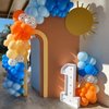 HILAVO Dog Paw Balloons Orange and Blue 60pcs 12 Inch Paw Print Puppy Balloons Navy Blue Pastel Orange Beige Latex Helium Balloon for Boys Paw Space Theme Baby Shower Blue Birthday Party Decorations