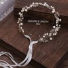 Wedding Hair Accessories Gold Flower Girl Headpiece Crown Headband Flower Girls Hair Accessory Pearl Head Bands for Women's Hair White Wedding Headpiece for Bride Wedding Hair Accessories for Women