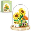 QARULUS Sunflower Flower Bouquet Building Toy Mini Bricks Flowers Set Adult Botanical Collection Friends Set DIY Plants Bonsai Tree Valentine's Christmas New Year Birthday for Women