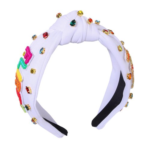 boderier 30th Birthday Gifts for Women FLIRTY 30 Birthday Headband Beaded Crystal Embellished Knotted Headband 30th Birthday Decorations Party Accessory (30)