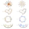 AWEELON 8PCS Decorative Hair Pins Clips for Women and Girls,Glitter Crystal Flower Hairpin, Handmade Metal Barrettes Hair Jewelry Accessories Set