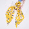 DINPREY 10 Pcs Floral Print Hair Scrunchies Silk Satin Scarf Hair Ties Chiffon Floral Scarf Scrunchie Ponytail Holder with Bows Dot Flower Pattern Scrunchy (10 pcs Combination-A)