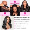 Turuwu 26Inch Wear and Go Glueless Wigs Human Hair Pre Plucked Pre Cut 180% Density 5x5 HD Lace Closure Wigs Human Hair Body Wave Lace Front Wigs Human Hair for Women Natural Color