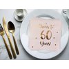 Cheers to 60 Years Cocktail Napkins | Happy 60th Birthday Decorations for Men and Women and Wedding Anniversary Party Decorations | 50-Pack 3-Ply Napkins | 5 x 5 inch folded (Pink)