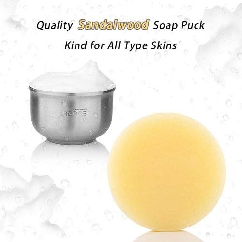 Anbbas Quality Sandalwood Shaving Soap Puck Refill for Men Barber Traditional Wet Shave Latheing(2pcs, 7oz)