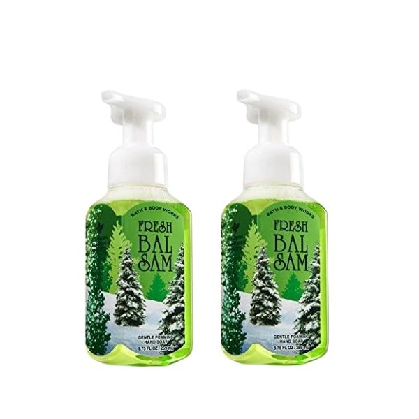 Bath & Body Works Fresh Balsam Hand Soap - Pack of 2 Fresh Balsam Pine Tree Scent Gentle Foaming Hand Soaps - Christmas Winter 2015