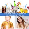Dingion 24 Pcs Food Grade Silicone Straw Elbows Tips Wide Stainless Steel Reusable Straws Soft Drinking Silicone Straw Tips for red, green, blue, purple and orange as the picture shown, 8 mm