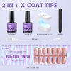 BTArtbox Almond Press on Nails Kit - Medium Soft Gel Nail Tips with Tip Primer Base, 150pcs Almond Nails Fake Nails with Gel Nail Glue Top Coat Nail Extension Kit for Easy DIY Nail Art