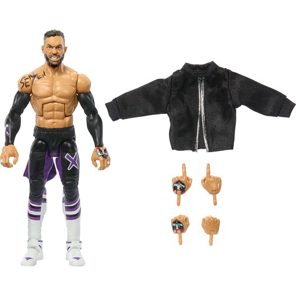Mattel WWE Elite Action Figure & Accessories, 6-inch Collectible Finn Balor with 25 Articulation Points, Life-Like Look & Swappable Hands
