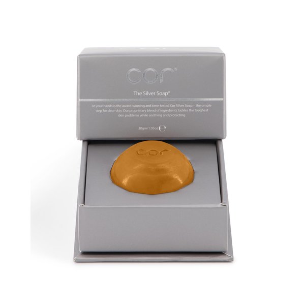 Cor Silver Soap - 1.05 oz | Multi-tasking men's facial cleansing bar with colloidal silver | Ideal for travel, the gym, home | Suited for acne prone skin