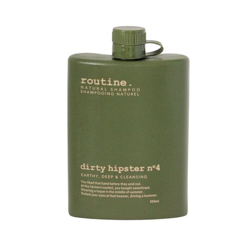 Routine Hydrating Shampoo for Women and Men - 350ml | Normalizing and Softening Hair Shampoo | Travel Size Hair Moisturizing Shampoo Refillable | Paraben and Sulfate Free - Dirty Hipster Shampoo