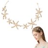 Ainvhh Mermaid Starfish Headband Rhinestone Bridal Hair Accessories Star Headpiece with Hair Clip Beach Wedding Hair Accessories for Brides and Bridesmaids (Gold)