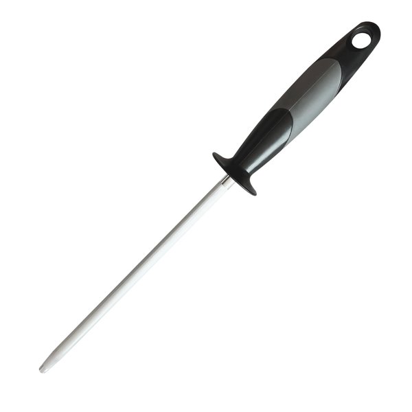 AccuSharp 9" Professional Knife Sharpening Stainless Steel Honing Rod Butcher Steel with Rubber Handle Sharpens, Restores & Realigns Kitchen Knives & Cutting Tools Blades Lightweight & Durable
