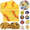 Siifert 390 Pcs Softball Party Favors Softball Team Gifts for Girls Women Include 30 Goodie Makeup Bags 30 Bracelet 30 Hair Ties 300 Sticker for Softball Sports Lovers Birthday Party Decoration