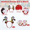 9PCS Christmas Party Favors, Light Up Christmas Necklace Headband Glasses Set, Xmas Bulb Necklace Antler Tree Lights Holiday Headbands LED Flashing Glow Santa Eyeglasses Bulk for Christmas Gift