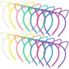 Lawie 14 Pieces Colorful Cute Cat Ear Headbands Pearl Beads Plastic Hair Bands Hair Clasp Kids Girls Birthday Party Headwear Costume Accessories Bulk